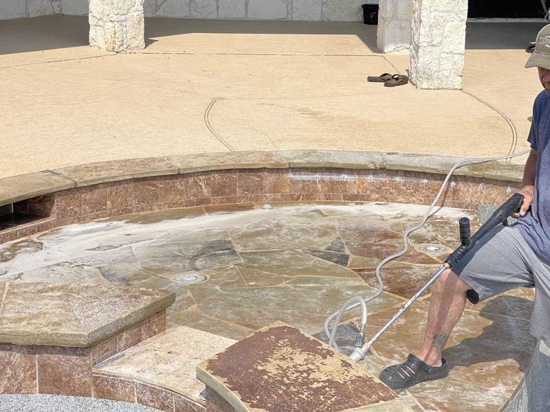 power washing pool