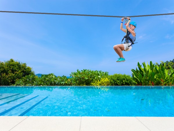 zipline in backyard